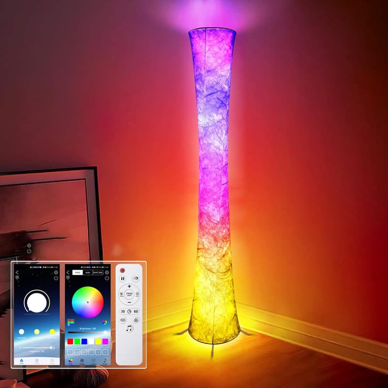 RGB Color Changing Smart Floor Lamp with Music Sync & APP Control