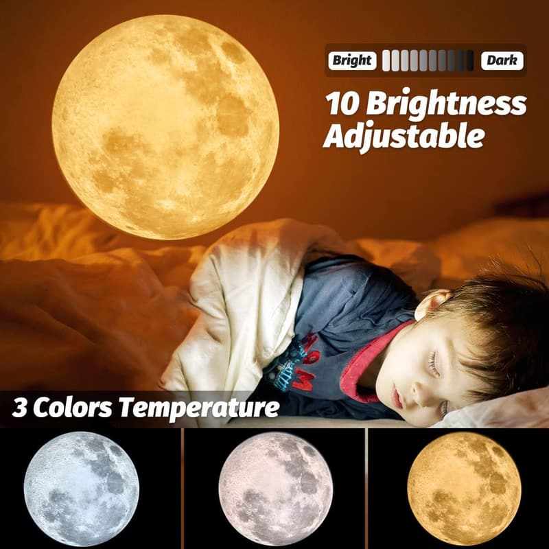 Moon Atmosphere Projector with Adjustable Brightness and USB Charging