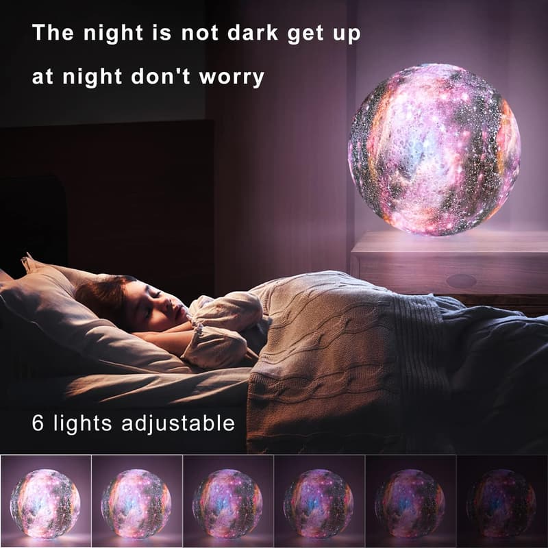 Galaxy Starry Moon Lamp with Remote Control - 16 Colors