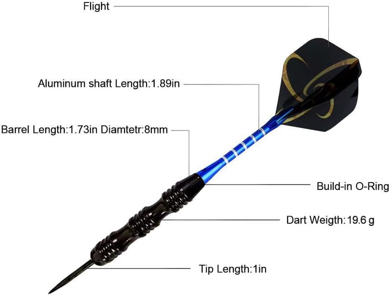 12-Pack Steel Tip Darts with Nonslip Barrels and Gift Box