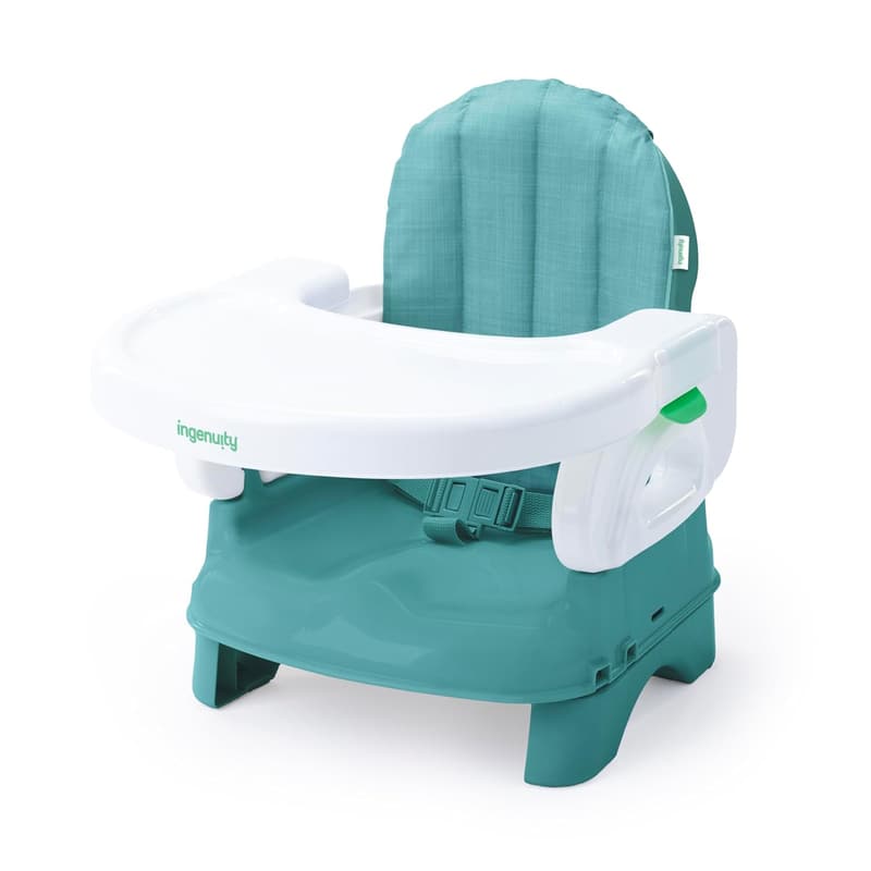 Adjustable Height Baby Booster Seat - Cushioned & Lightweight, Teal