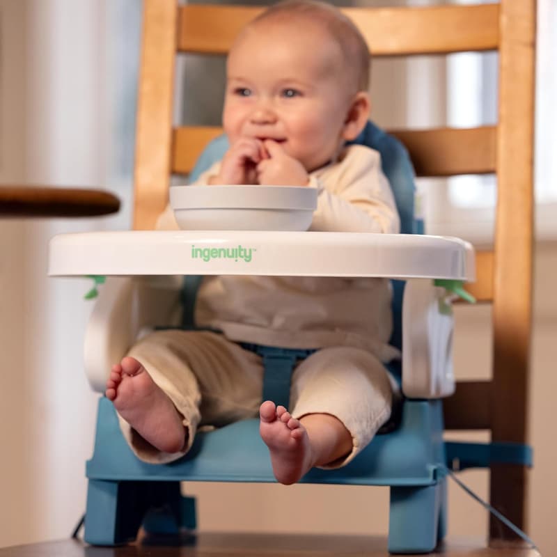 Adjustable Height Baby Booster Seat - Cushioned & Lightweight, Teal
