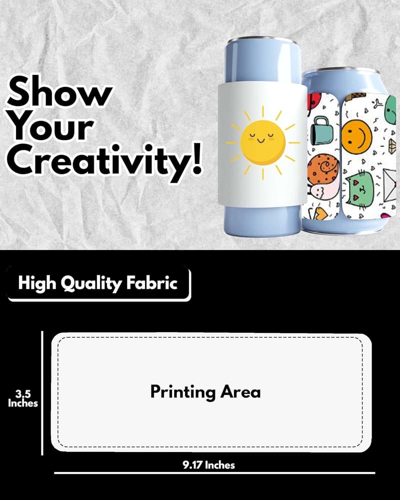 Customizable Neoprene Can Cooler Sleeves - 5 Pack