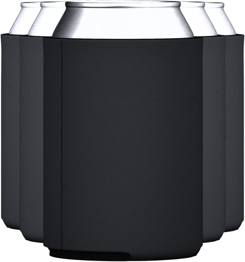 Blank Insulated Can Cooler Sleeves (5-Pack) for Weddings - Black