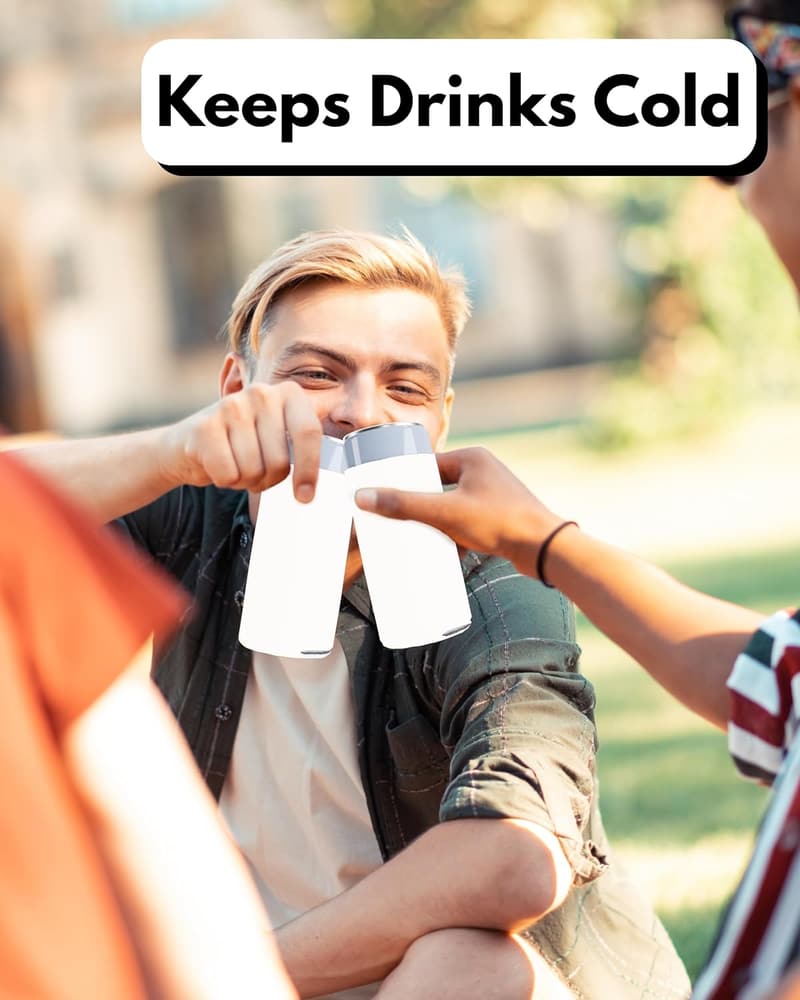 Customizable White Slim Can Cooler Sleeves - 100 Pack