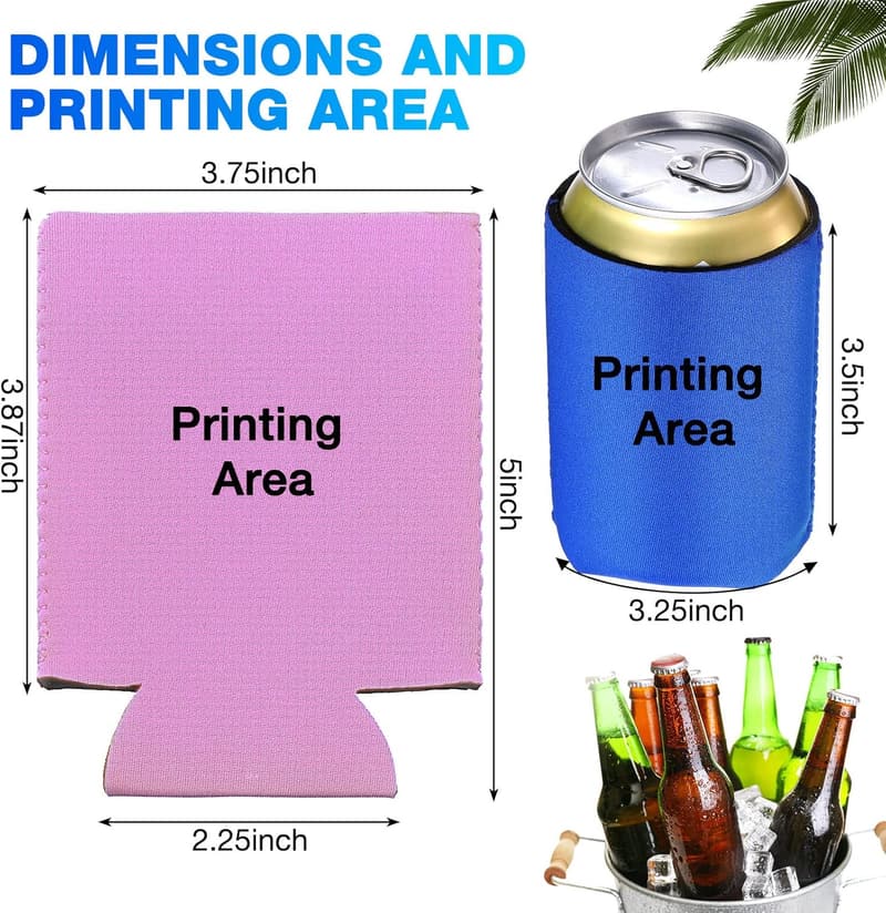 St. Patrick’s Day Blank Can Coolers - 60 Pcs, 12 Colors