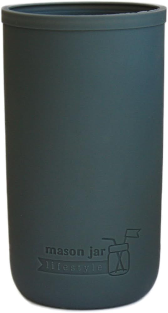 Silicone Sleeves for Mason Jars - 24oz Charcoal Gray, 2 Pack