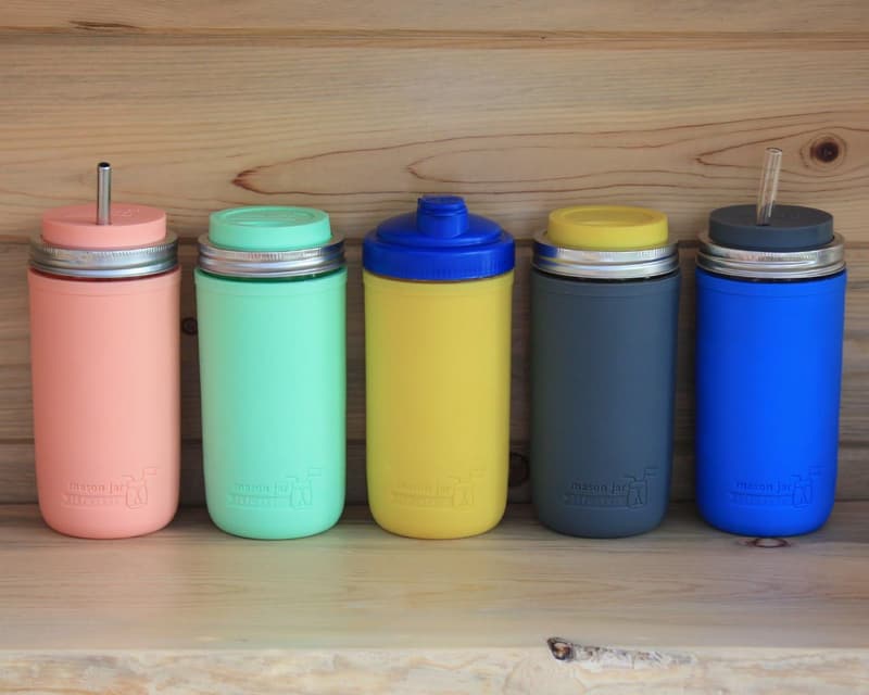 Silicone Sleeves for Mason Jars - 24oz Charcoal Gray, 2 Pack