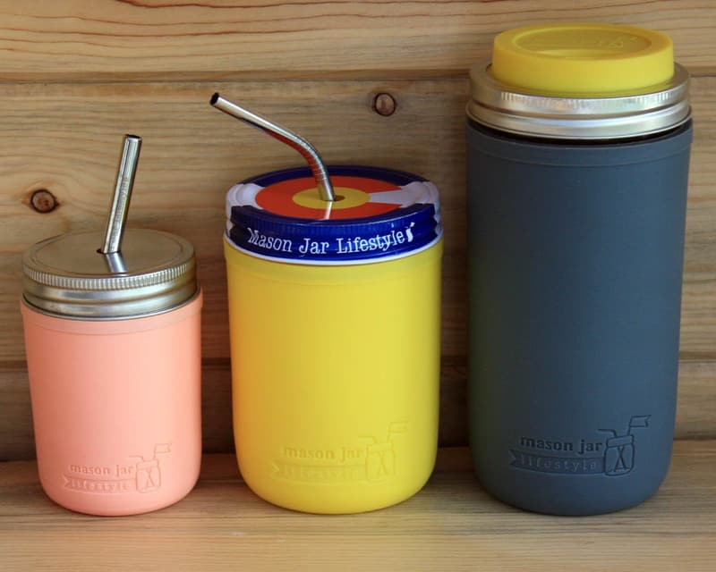 Silicone Sleeves for 16oz Canning Jars - Charcoal Gray, 2 Pack