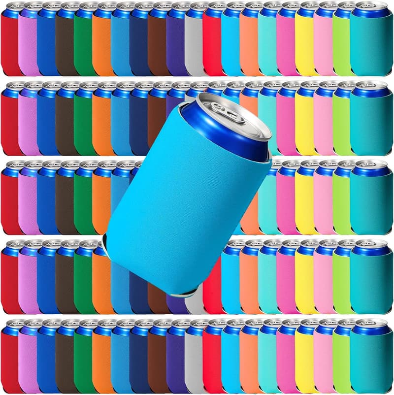 Neoprene Can Cooler Sleeves - 100 Pack for Parties