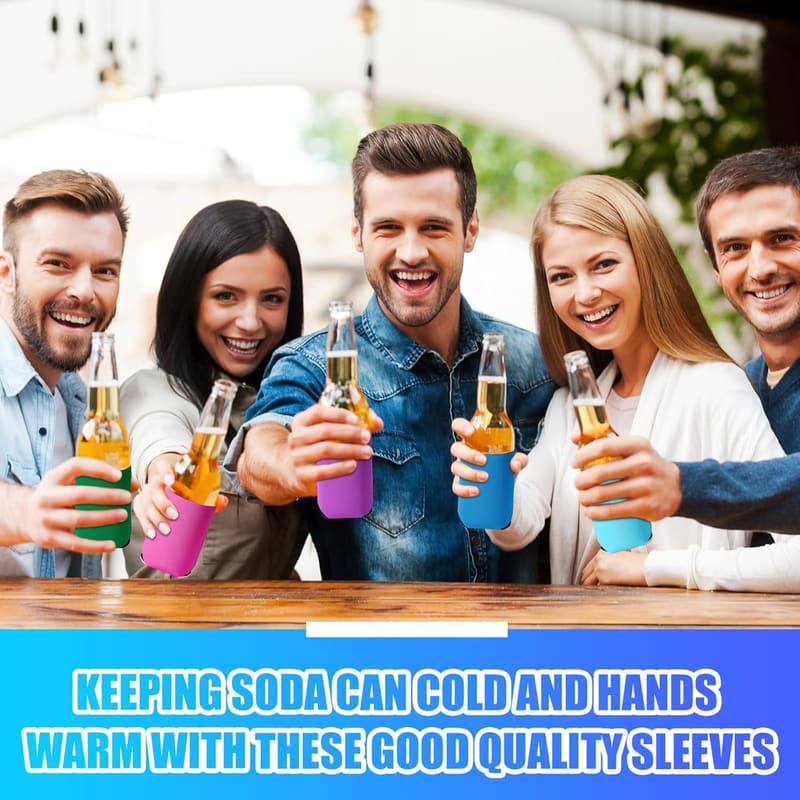 Neoprene Can Cooler Sleeves - 100 Pack for Parties