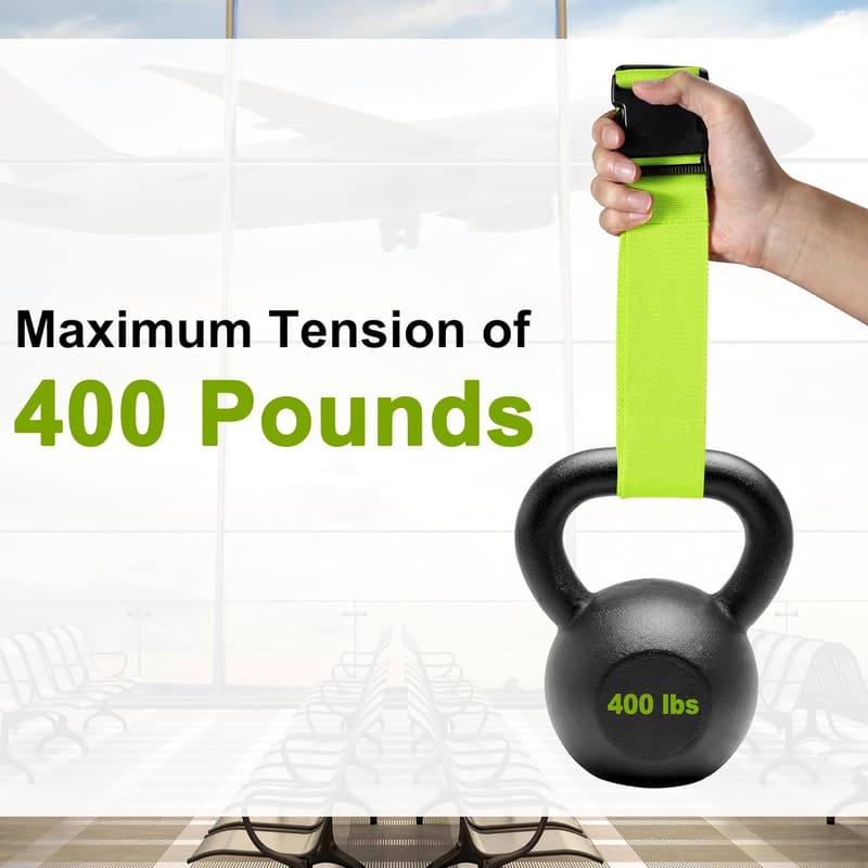 TSA Approved Green Luggage Straps and Tags Set - 8 Pack