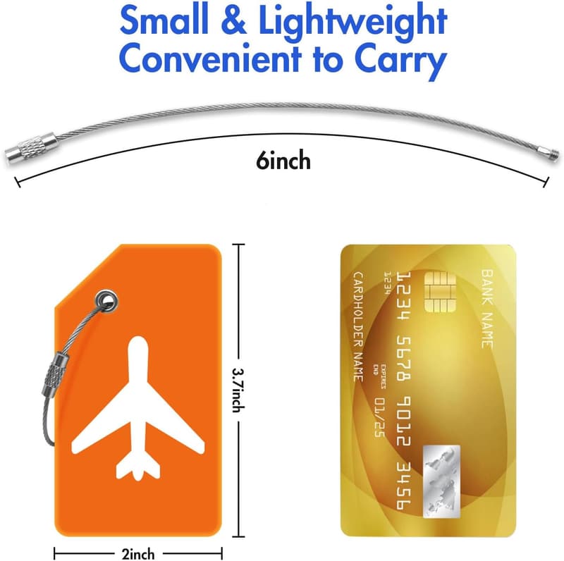 Colorful Silicone Luggage Tags, 8-Pack for All Ages