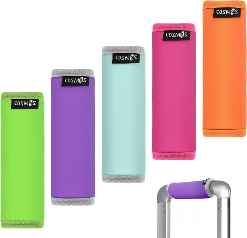 Soft Neoprene Luggage Handle Wraps - 5-Pack Travel Accessories