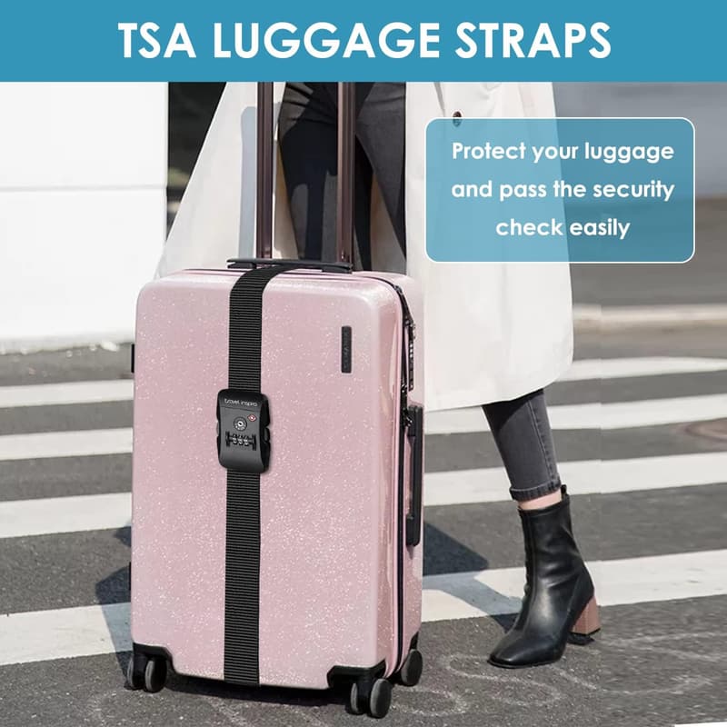 Adjustable TSA-Approved Luggage Straps for Easy Identification