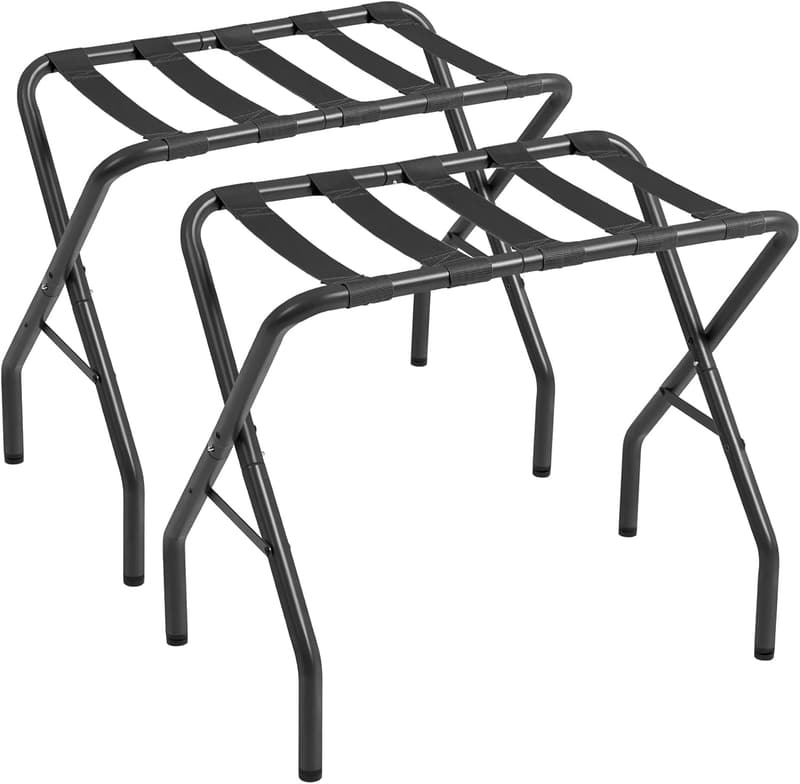 Foldable Metal Luggage Rack Set for Guest Room - 110 lb Capacity