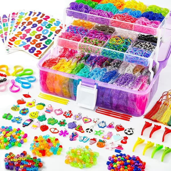 Rubber Loom Bands Bracelet Making Kit for Kids - 28 Colors, 600 S-Clips