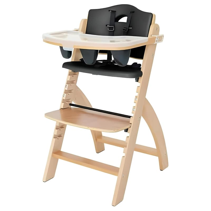 Adjustable Wooden High Chair with Tray for Babies and Toddlers