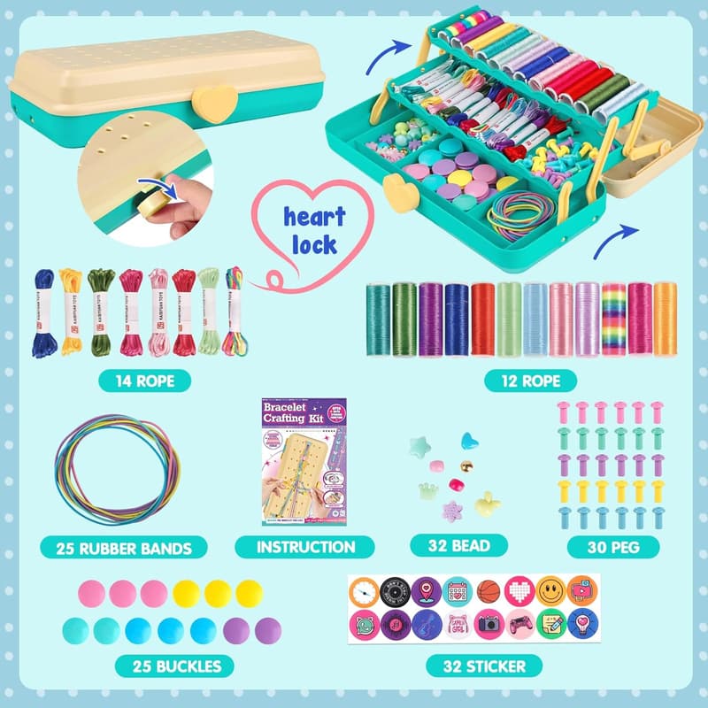 DIY Friendship Bracelet Kit for Girls Ages 8-12 - Easter Gift