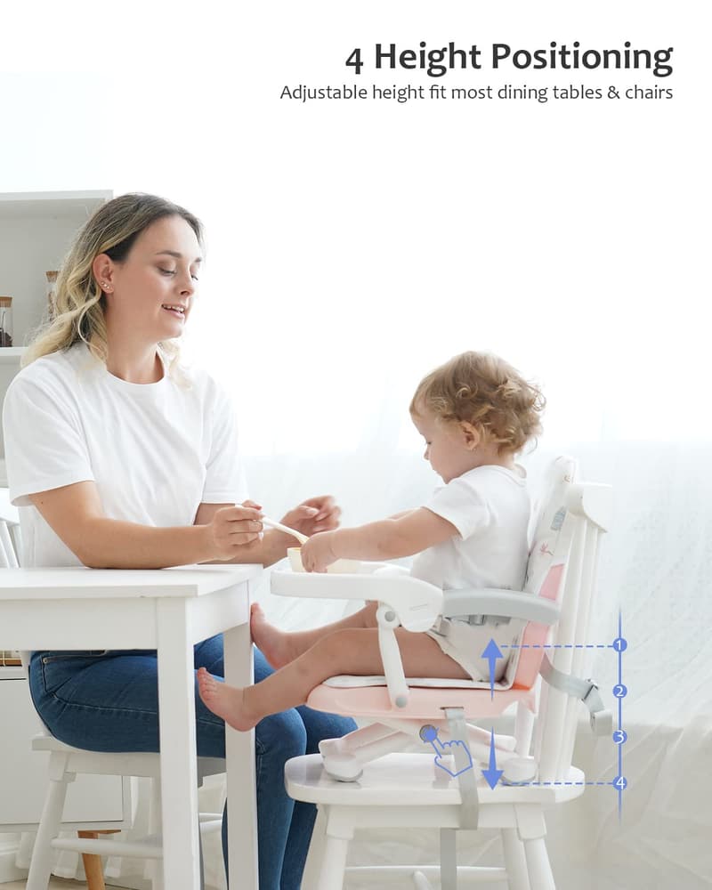 Portable Toddler Booster Seat with Removable Tray & Cushion