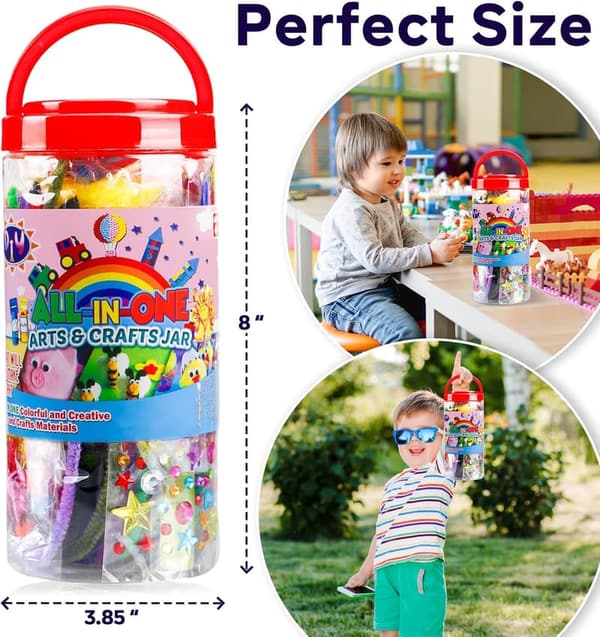 Kids' Craft Kit with Glitter Glue, Pipe Cleaners & Tools, Age 4+