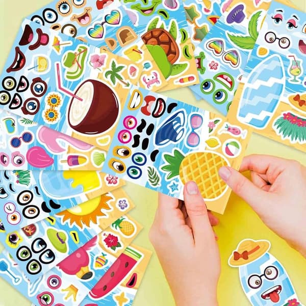 Tropical Luau Party Stickers - 24 Sheets for Kids