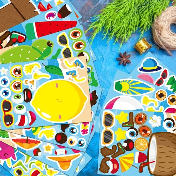 Summer Pool Party Stickers - 30 Hawaiian Theme Décor