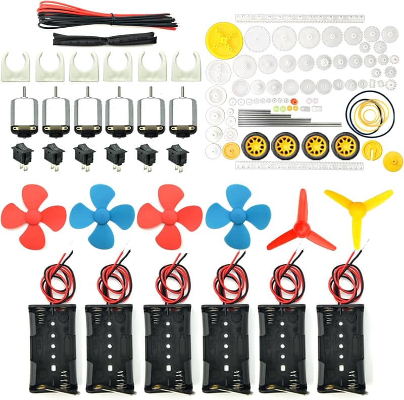 DIY Electric Motor Kit with Gears & Accessories for Science Projects