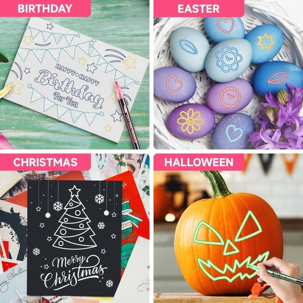 Trendy 12-Color Glitter Markers for Kids' Crafts