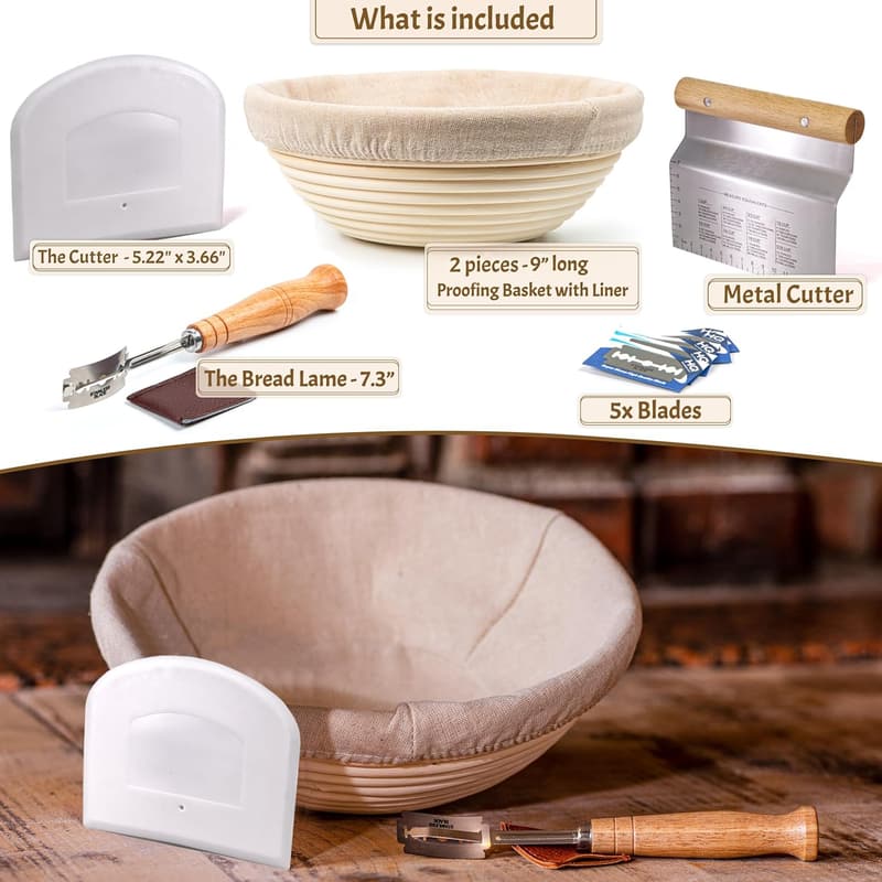 Sourdough Bread Baking Starter Kit with Two 9