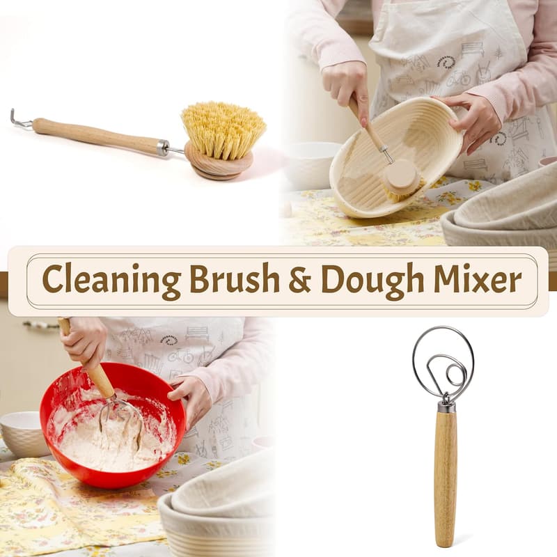 Sourdough Bread Baking Starter Kit with Proofing Baskets