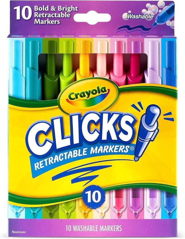 Retractable Crayola Click Markers - Bold Washable (10ct)