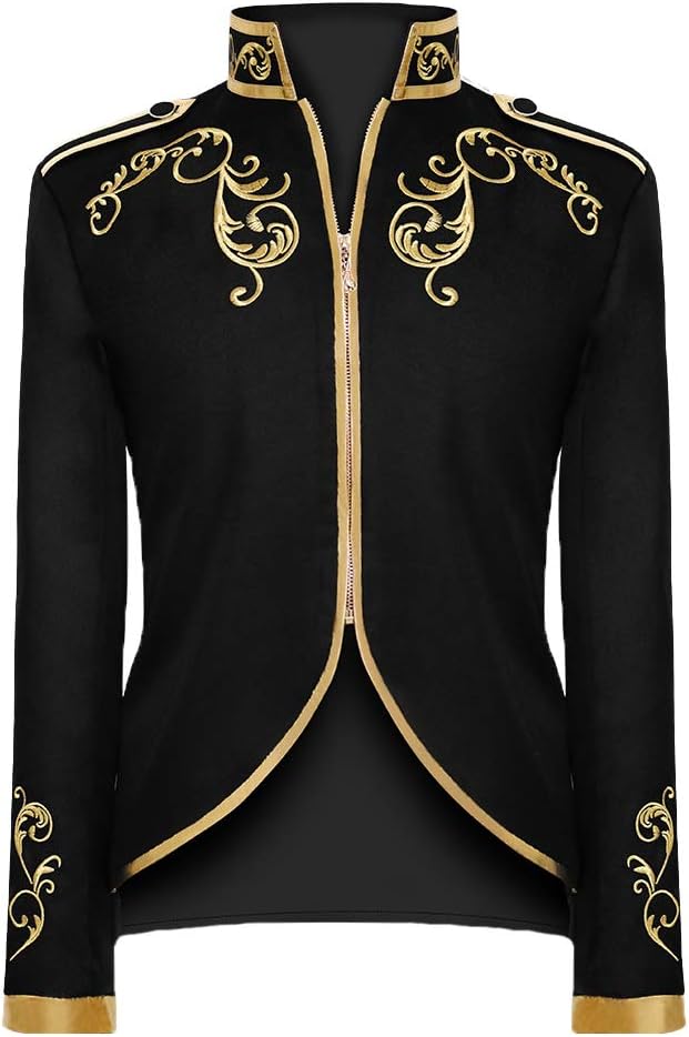 Men's Gold Embroidered Court Jacket for Formal Occasions