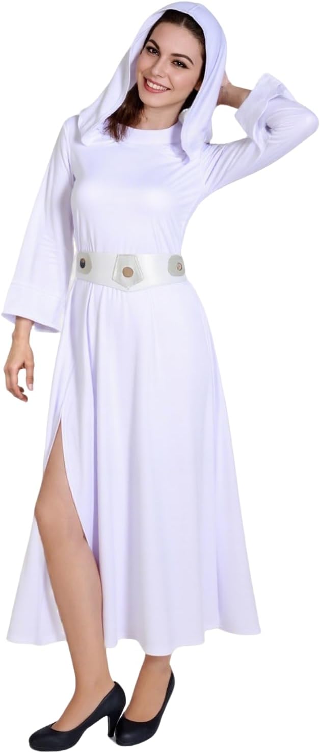 Halloween Women's Star Hooded Princess Costume Dress with Belt
