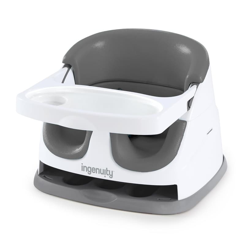 2-in-1 Baby Booster Feeding & Floor Seat with Tray - Slate