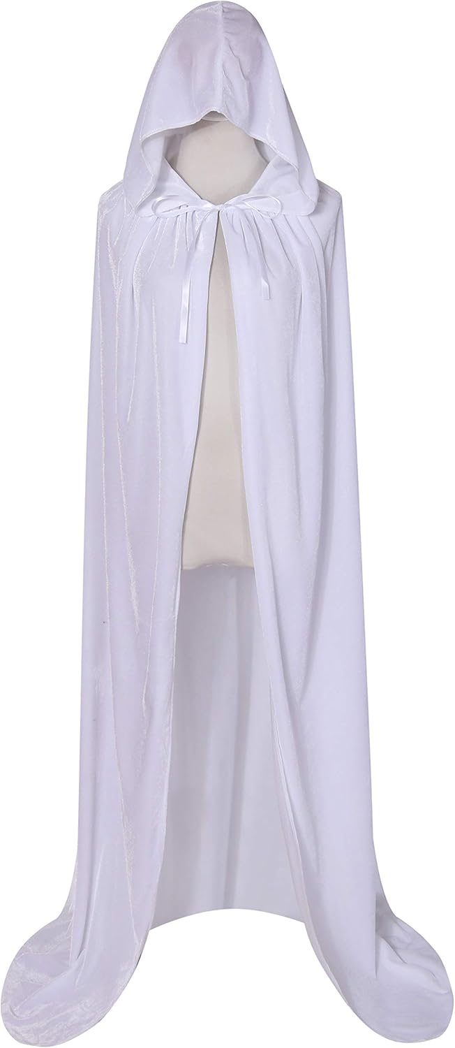 Halloween Velvet Hooded Cloak Cape Costume for Adults