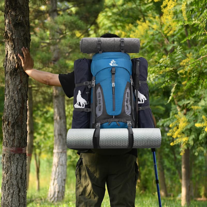 Waterproof 60L Hiking Backpack with Rain Cover