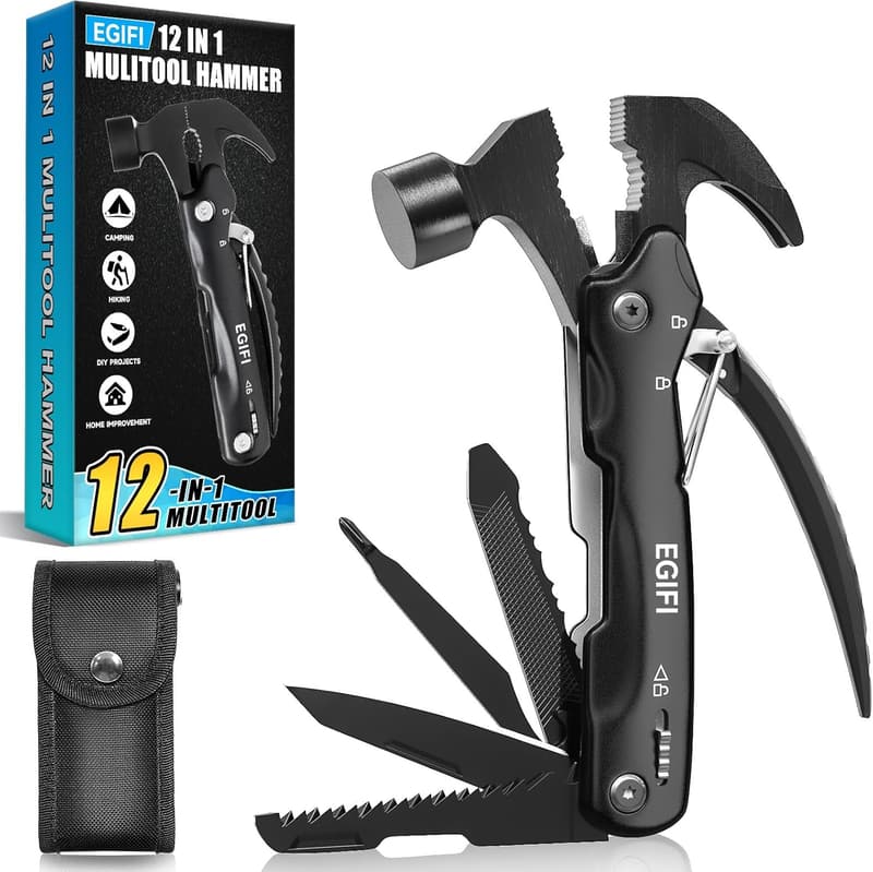 Father's Day 12-in-1 Multitool Hammer for Camping & Hiking