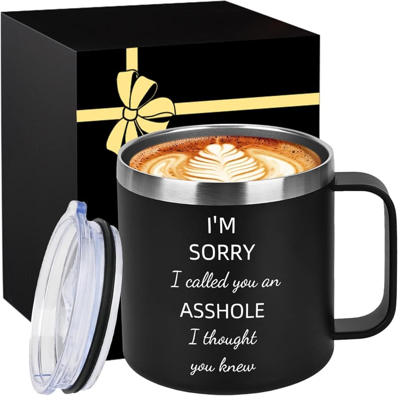 14 Oz Insulated Travel Mug - Fun Christmas Gag Gift for Men