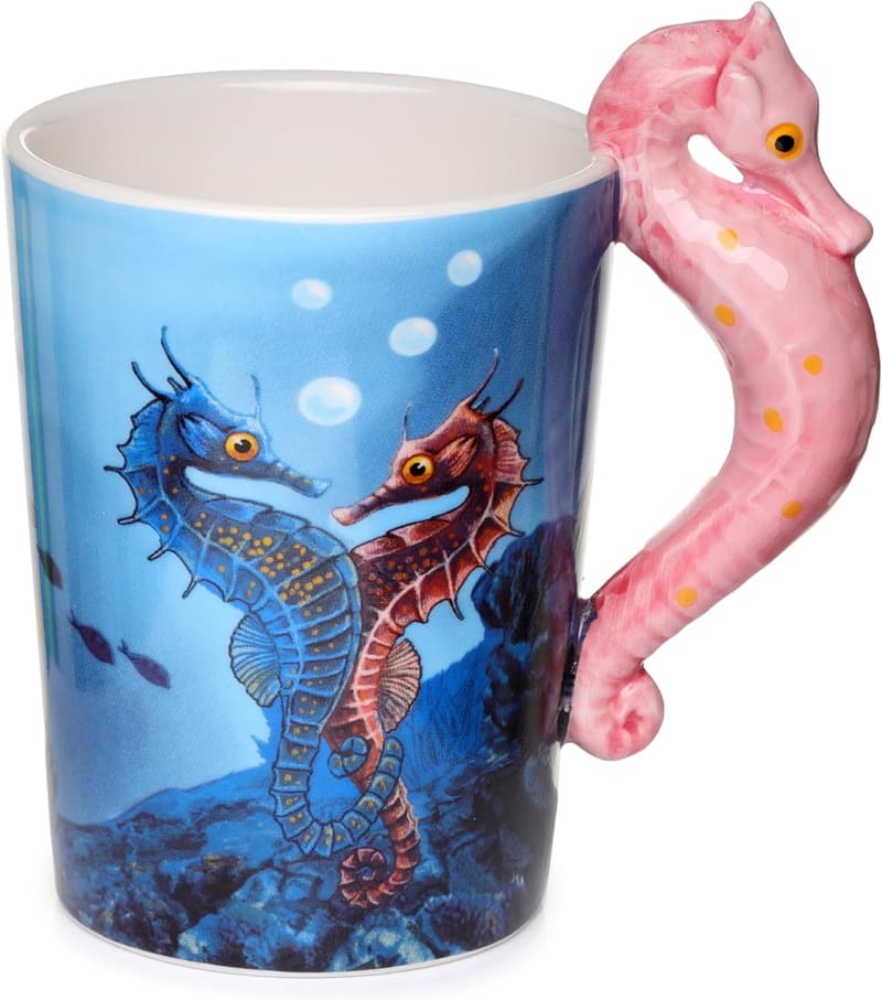 Seahorse Ceramic Mug - Cute Gift for Couples