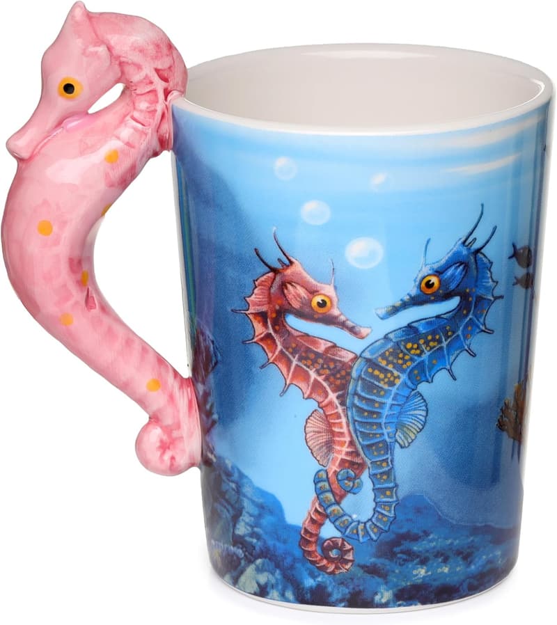 Seahorse Ceramic Mug - Cute Gift for Couples