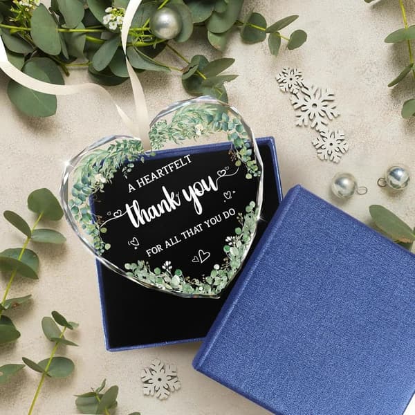 Thank You Glass Ornament for Women - Appreciation Gift