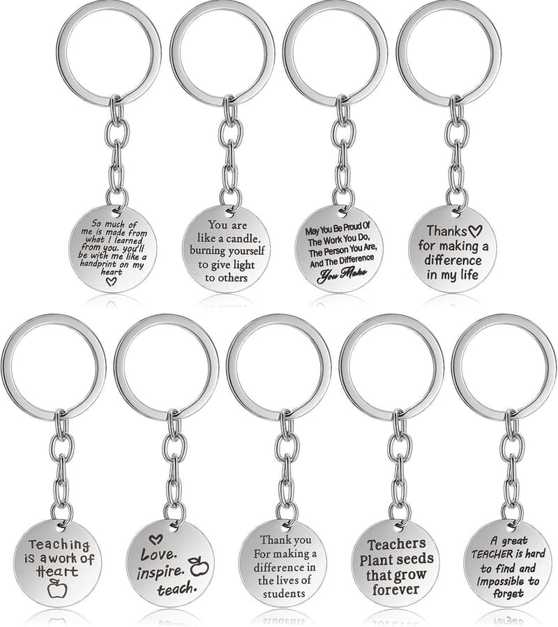 Teacher Appreciation Keychain Gift Set - 9 Pieces