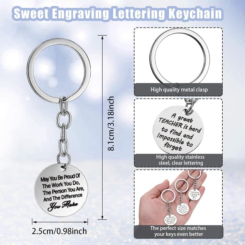 Teacher Appreciation Keychain Gift Set - 9 Pieces