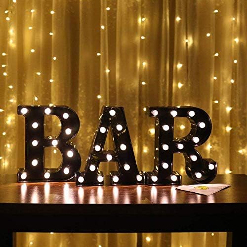 Illuminated LED Marquee Bar Sign - Battery Operated (Black)