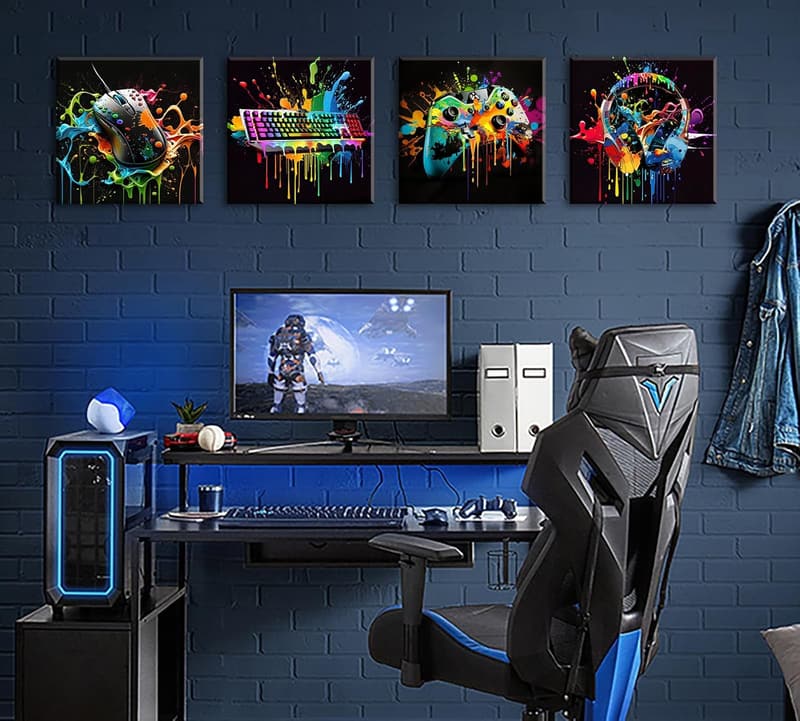 Gaming Room Wall Art - Graffiti Canvas Print for Boys