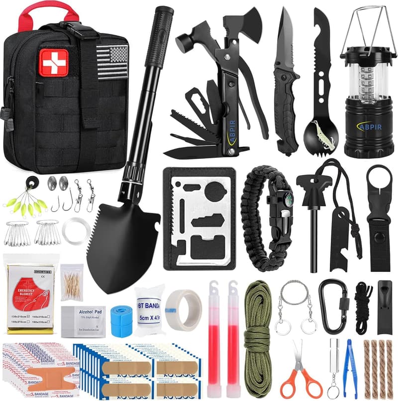 170 PCS Survival First Aid Kit with Essential Gear for Men