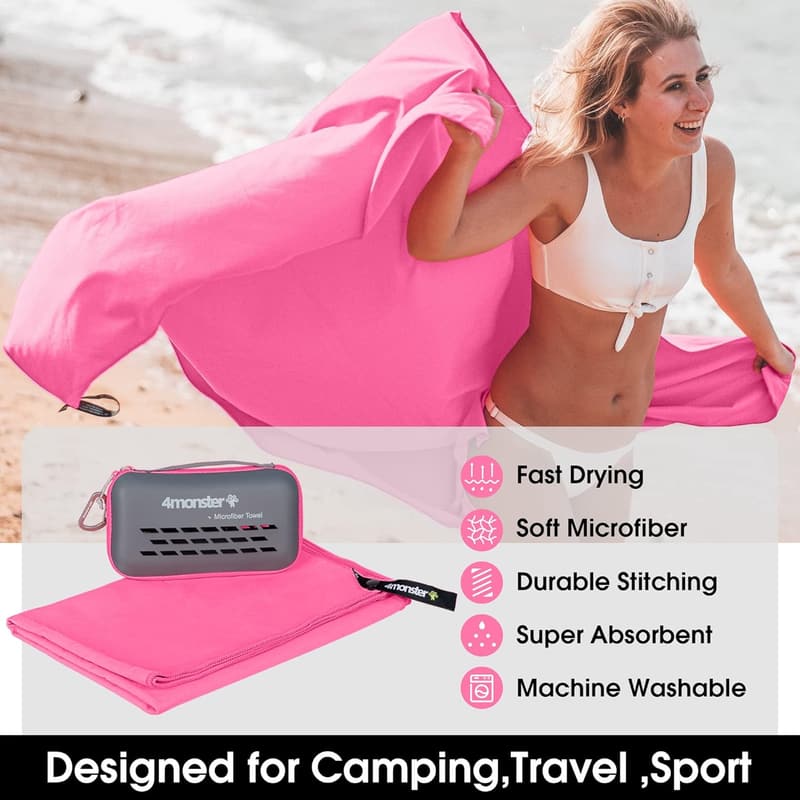 Super Absorbent Microfiber Travel Towel for Camping & Gym