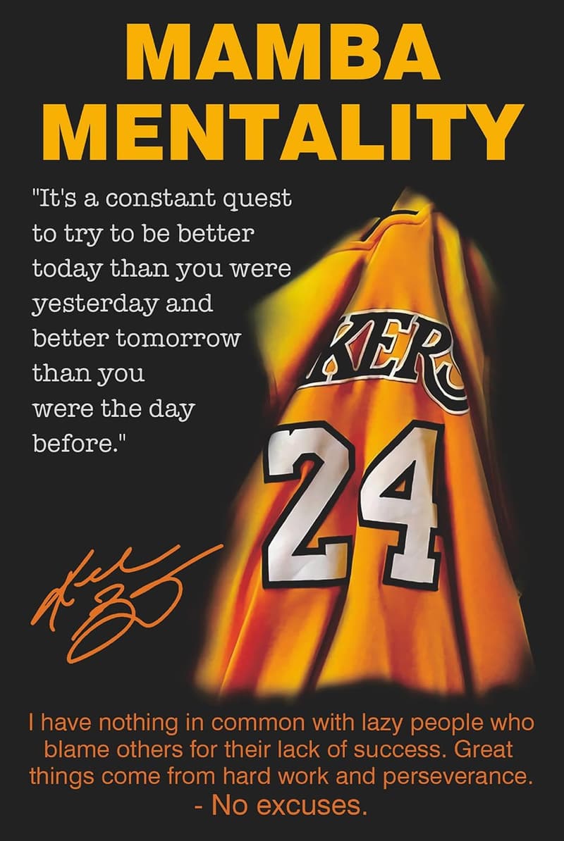 Black Mamba Mentality Wall Art Poster for Basketball Fans