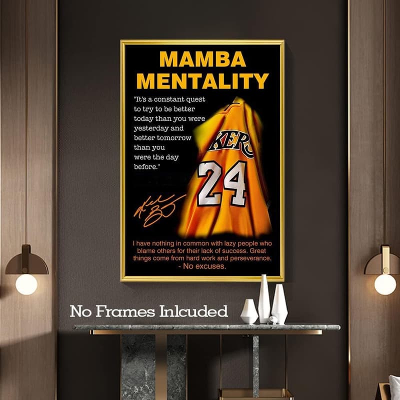 Black Mamba Mentality Wall Art Poster for Basketball Fans
